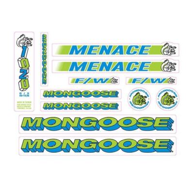 1995 Mongoose - Menace - Blue Green - Decal set