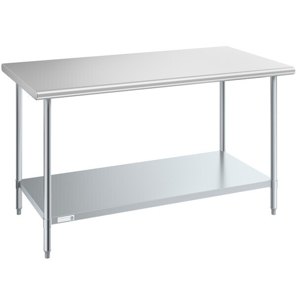 30"W x 60"L Stainless Steel Prep and Work Restaurant Table with Undershelf