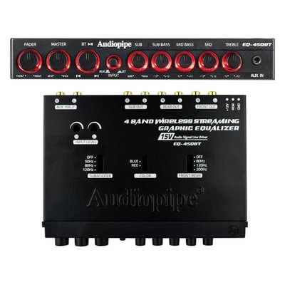 Audiopipe  EQ-450BT - 4-Band Wireless Streaming Graphic Audio Equalizer with
