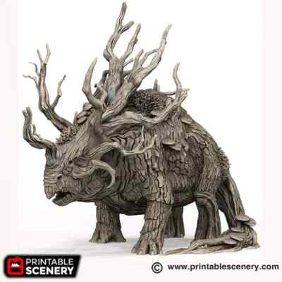 Treeceratops: Wargaming RPG Model, D&D Miniature, Living Tree, Triceratops dino 