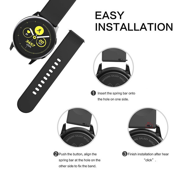 For Samsung Galaxy Watch 3 41mm/Active2 40/44mm Silicone Sport Wrist