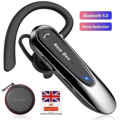 New Bee B45 Bluetooth Headset–Wireless Noise Canceling Earpiece with Mic CVC8.0
