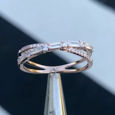 Elegant Cubic Zircon Women 925 Silver Plated Ring Jewelry Wedding Ring Sz 6-10