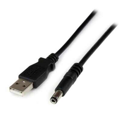 StarTech USB2TYPEN1M 1m USB to Type N OD 5.5 ID: 2.5 Barrel 5V DC Power Cable