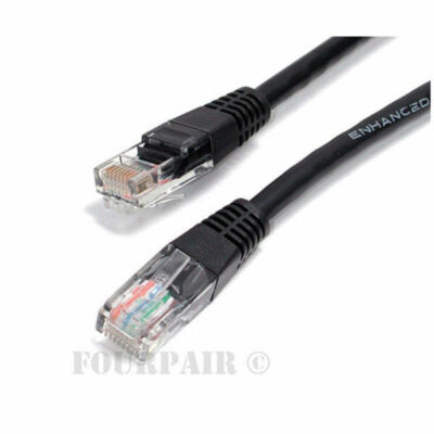 1ft - CAT5e Ethernet Network LAN Router Patch Cable Cord Wire 350 MHz RJ45 Black