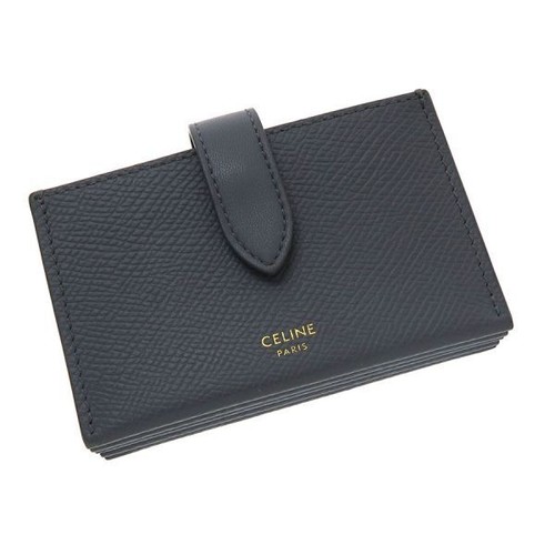 Celine Accordion Card Holder Case Gray Leather Width11cm Height