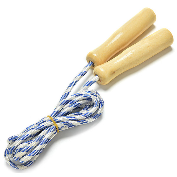 Corda Per Saltare Salto Fitness Allenamento Sport Gioco Fune Manici Legno dfh