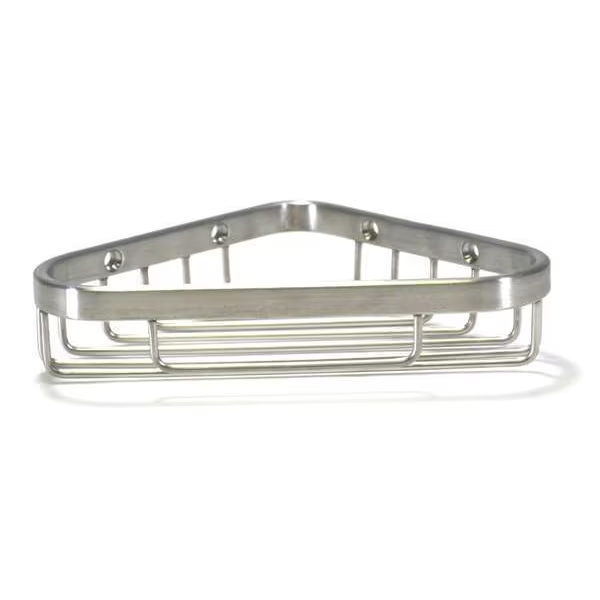Wingits Corner Shower Basket 7x6in Stainless Steel Satin Nickel Wall Mount