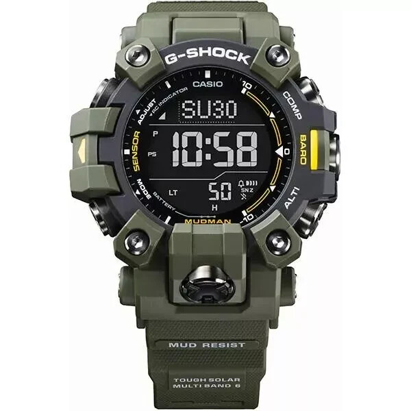 Pre-owned Casio G-shock Mudman Gw9500-3 Master Of Carbon Core Atomic Solar Men Watch
