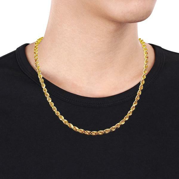 Pre-owned Rope Chain Necklace 10k Solid Yellow Gold Necklace Rope Chain 3mm 16" 18" 20" 22" 24" 26" 28" 30"