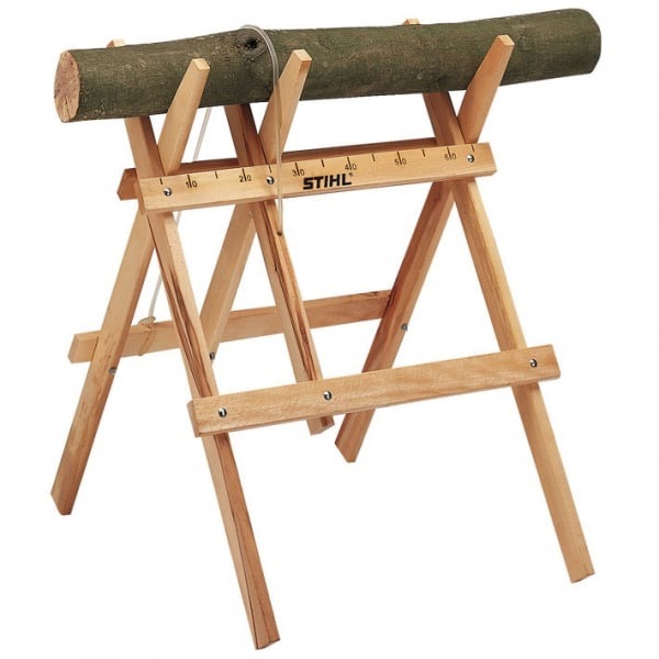 Stihl Wooden Sawhorse Cutting Firewood, Saw Horse, Log Holder