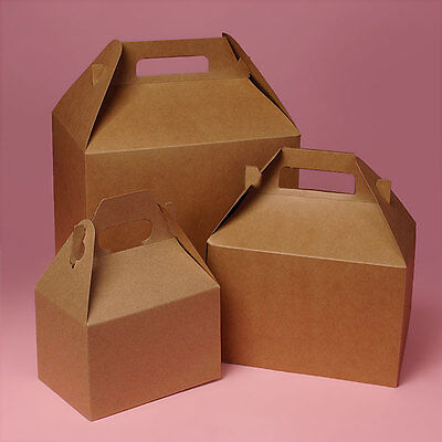 GABLE BOXES 4 x 2 1/2 x 2 1/2" KRAFT  10 boxes Gift Party Cr