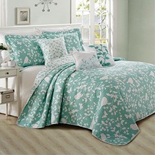 home soft things birdsong bedspread set 122 x 106 teal\/turquoise  eBay