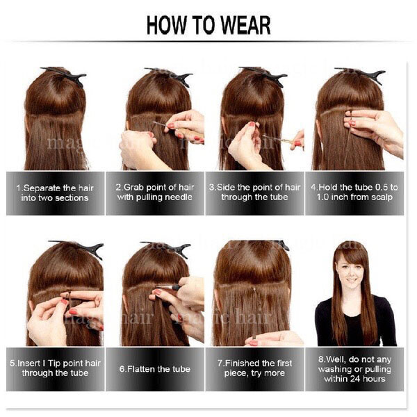 Pre Bonded Stick I Tip Diy Remy Human Hair Extensions Keratin 16
