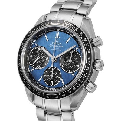 Pre-owned Omega Speedmaster Racing Co-axial 326.30.40.50.03.001 Blue Men Watch In Box