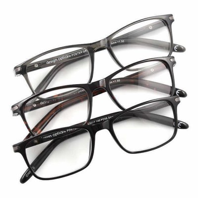 design optics by foster grant semi rimless rectangular reading glasses 3 pack 374130583919