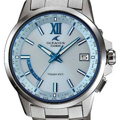 Pre-owned Casio Oceanus Ocw-t150-2ajf Light Blue Tough Solar Men's Watch In Box