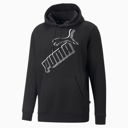 

Мужская худи Puma Black ESS+ с большим логотипом (849864 01), Black/white/gray