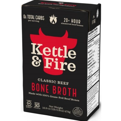 Kettle & Fire Classic Beef Bone Broth - Gluten Free - 16.9 oz