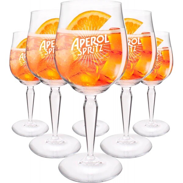 6 Verres Aperol Spritz 45 Cl