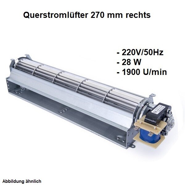 Querstromlüfter, Radiallüfter 270 mm Rechts 220V/50Hz
