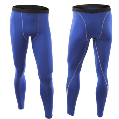 Color:#3 Blue:Mens Sports Gym Compression Under Base Layer Shorts / Long Pants Athletic Skin