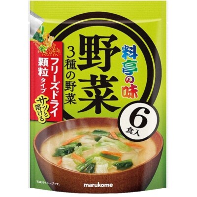 Sopa de miso instantánea de verduras Marukome liofilizada tipo 6 tazas