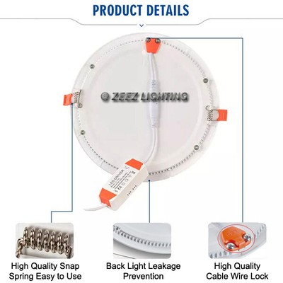 10X 12W 6" Round Cool White LED Dimmable Recessed Ceiling Panel Light Fixture