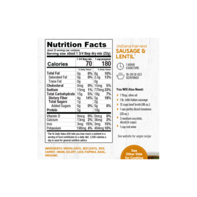 Frontier Indiana Harvest Sausage Lentil Soup Mix - Gluten Free (Pack of 3)