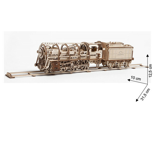 Ugears - Holz Modellbau Steam Locomotive Lok Dampflokomotive mit Tender