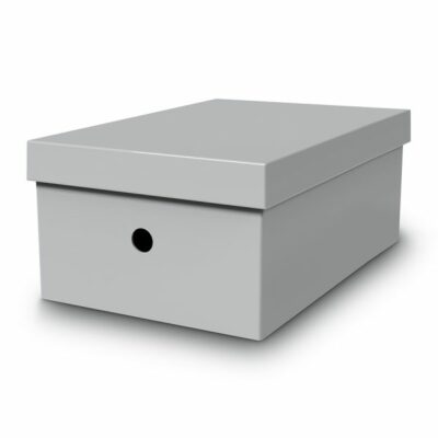5 A4 Faltboxen mit Deckel Aufbewahrungsbox Einschubkorb Regalbox in GRAU