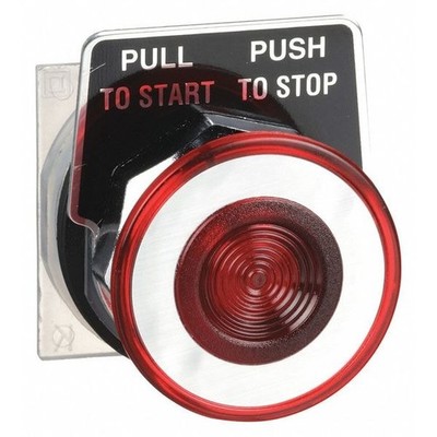 30mm Red Mushroom Push Button Maintained Push Pull Non Illuminated Metal