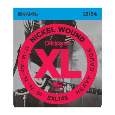 D'Addario EXL145 Nickel Wound Electric Guitar Strings; heavy gauges 12-54