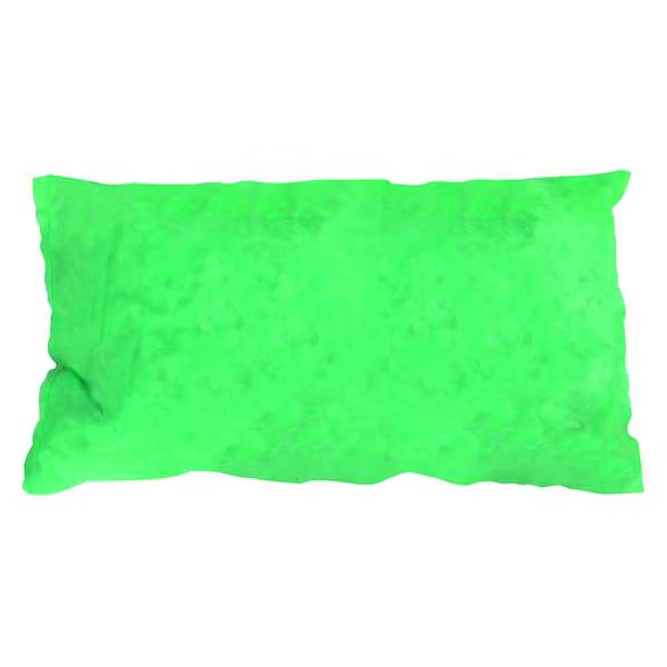 Condor Sorbent Pillow Chemical Absorbent 8.5x17 Green Polypropylene 10 Pack
