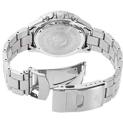 Pre-owned Orient Men's Metal Band Sports Diver Design  Mako Rn-tx0203s Solar Watch