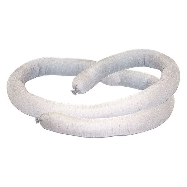 Oil Absorbent Sock 3in x 10ft White Polypropylene Spill Cleanup 4 Pack 10 Gal