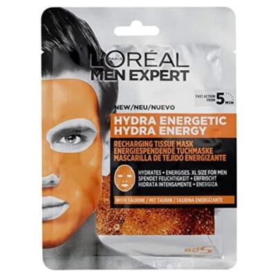 6 x L'Oreal Men Expert Hydra Energetic Recharging Tissue Mask