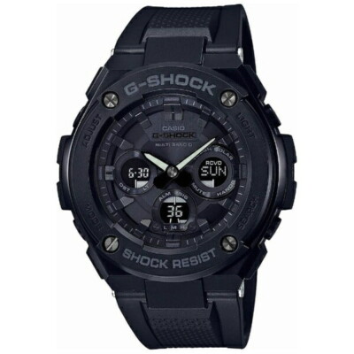 Pre-owned Casio G-shock G-steel Gst-w300g-1a1jf Black Radio Solar Men's Watch In Box