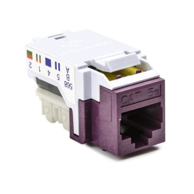Hellermann Tyton RJ45FC5E-VIO Category 5e Modular Keystone Jack, Violet