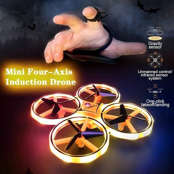 Mini Drone Induzione 4 Assi Eliche Portatile Radiocomandato Comando A Mano