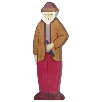 Holztiger Großvater Spielfiguren Puppe Holzspielzeug Holzfigur Handarbeit NEU