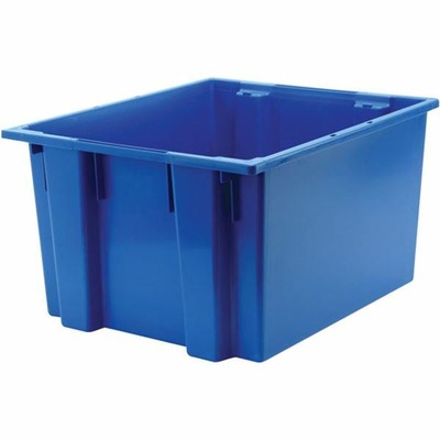 Akro-Mils 35-230 23-1/2''W x 19-1/2''D x 13''H Blue Nest/Stack/Tote Container