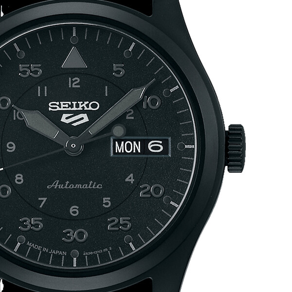 Pre-owned Seiko 5 Sports Stealth Black Sbsa167 Men's Watch Mechanical Nylon 2022 Day Date