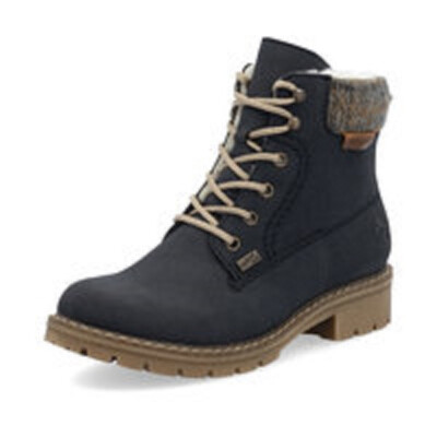 Rieker Women's Boots Ankle Boots Lace-Up Boots Shoes Blue Tex Y9118