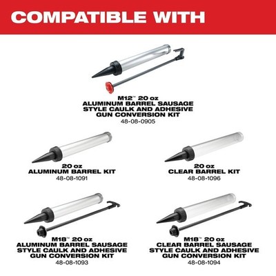 Milwaukee Tool 2442-21 M12 20Oz. Aluminum Barrel Sausage Style Caulk And