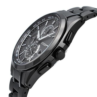 Pre-owned Citizen Attesa Eco-drive At8044-56e Black Atomic Radio Men's Watch In Box