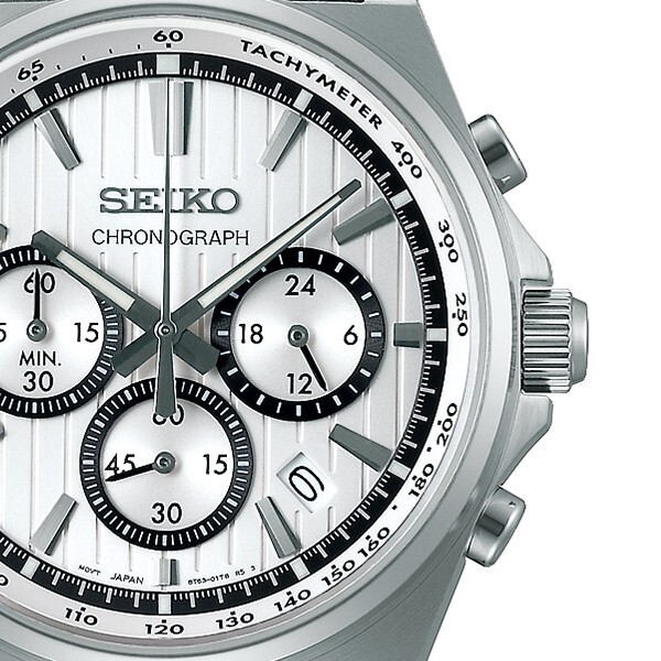 Pre-owned Seiko Selection S Series 8t Sbtr031 Men's Watch Quartz Chronograph White Dial