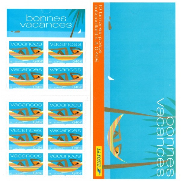Bande Carnet Bc3494a / Bc33 - Bonnes Vacances (Hamac, Bleu) - 2002