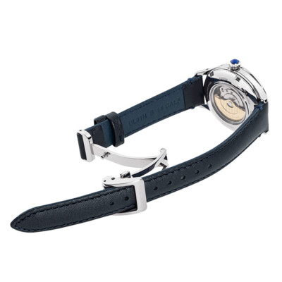 Pre-owned Orient Star Classic Semi Skeleton Rk-nd0012l Blue Automatic Women Watch Box