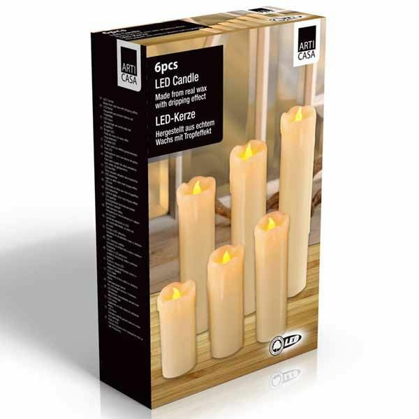 Candela In Vera Cera Senza Fiamma Profumata Luce Led 6 Candele Decorazione Casa